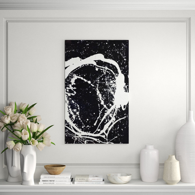 Black Rhythm I Painting by Samuel Kane, Hand Embellishment Texture, 39" H x 24" W