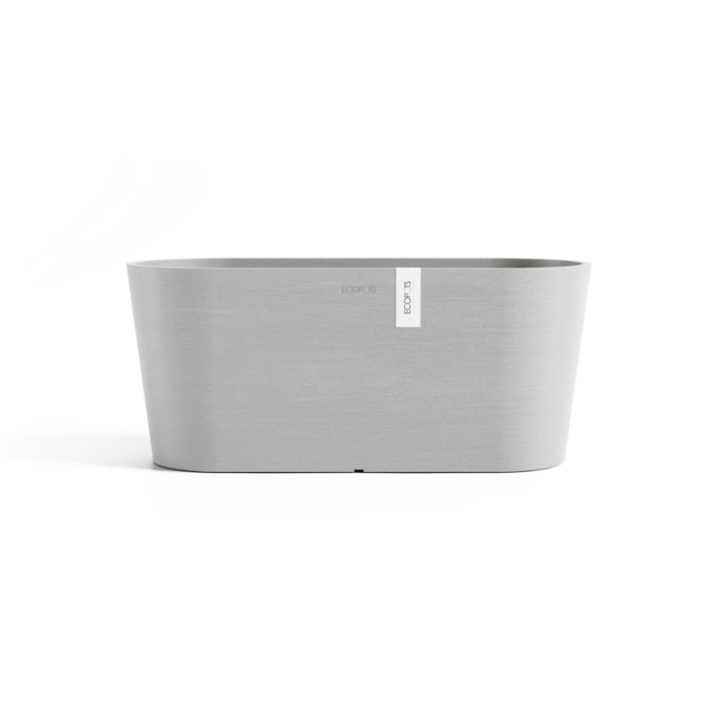 Pot Planter, 6.5" H x 15.75" W x 6.5" D, White Gray