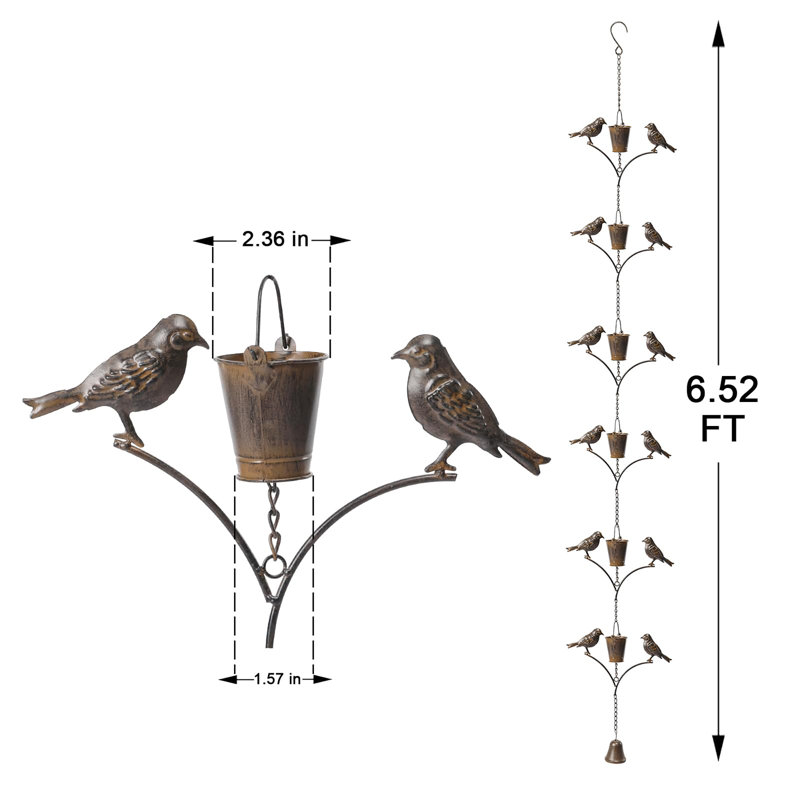 Chaîne de pluie d'oiseau 6,52 pi