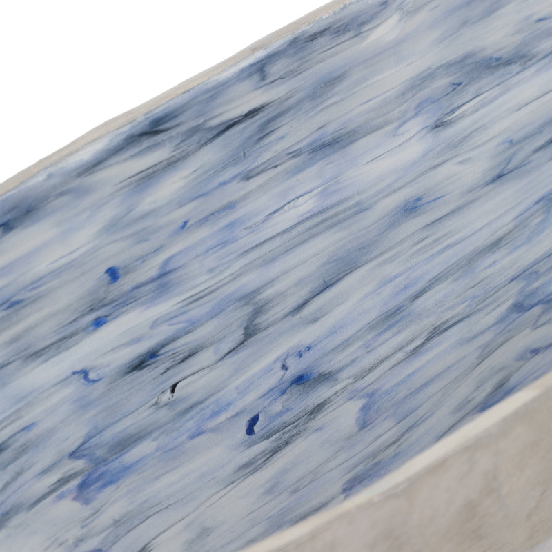 Bol décoratif ovale en métal pour décoration intérieure moderne - Bol décoratif d'inspiration côtière pour le style de l'entrée ou de la tablette - ensemble de 2, 23 po, 20 po