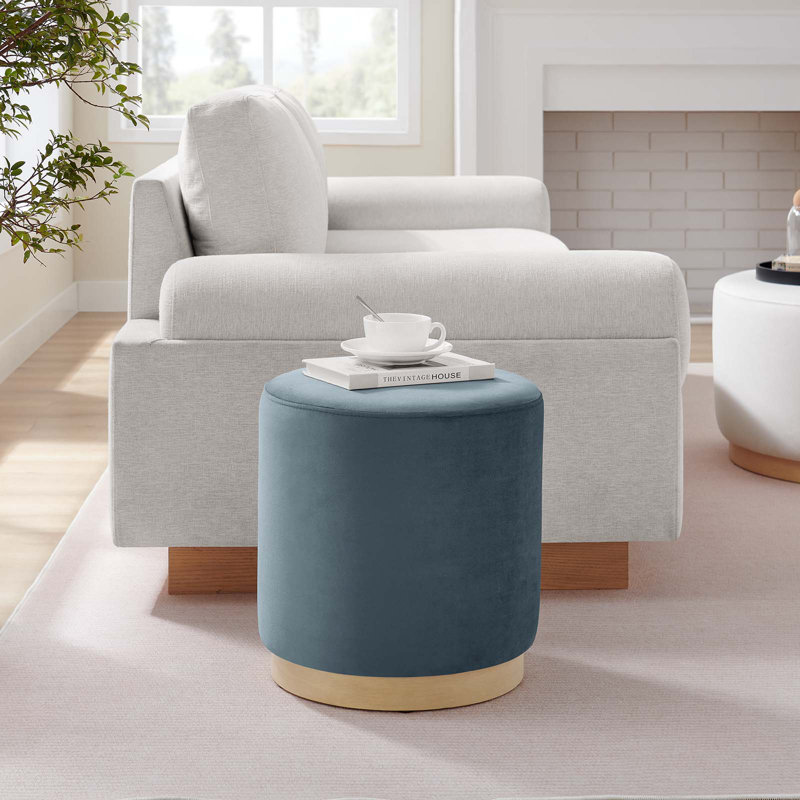 Repose-pieds rembourré Modway Tilden, Velours bleu