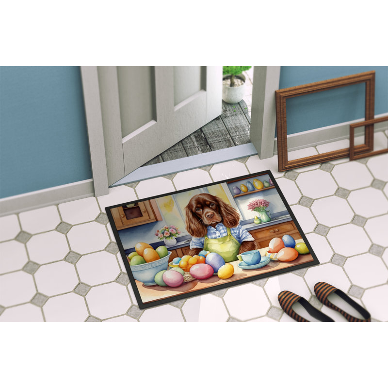 Decorating Easter Sussex Spaniel Doormat, 18" W x 27" L
