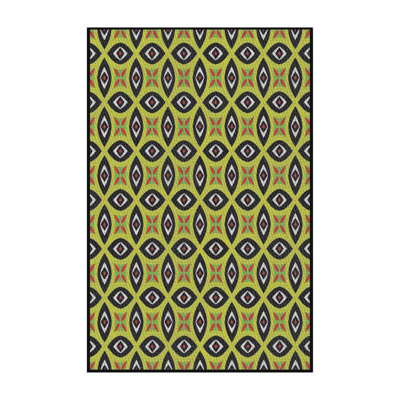 Tapis vert mer / noir Power Loom, Rectangle 7 pi x 10 pi