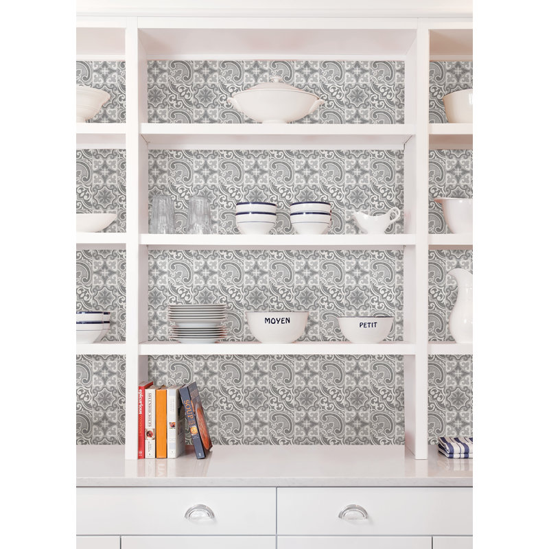 Holly Graphics Tile Decals, Gray