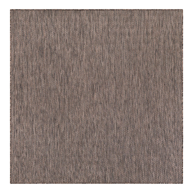 Abderus Light Brown Indoor Area Rug, Square 6'1"