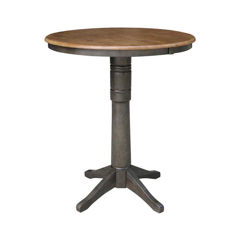 Ileia Extendable Solid Wood Dining Table, Hickory/Washed Coal