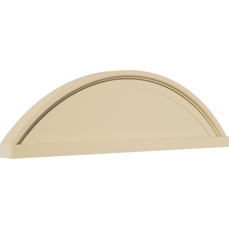 Segment Arch Smooth Signature Urethane Pediment, Primed Tan, 24" x 7" x 2", None