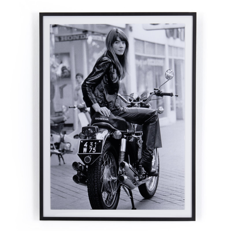 Françoise Hardy On Bike Print, 40" H x 30" W x 2.5" D