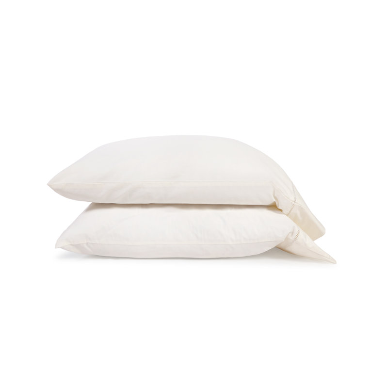 Ensemble de draps 100% satin de coton 300 fils Como, Ivoire, Ensemble de draps grand lit + 2 taies d'oreiller