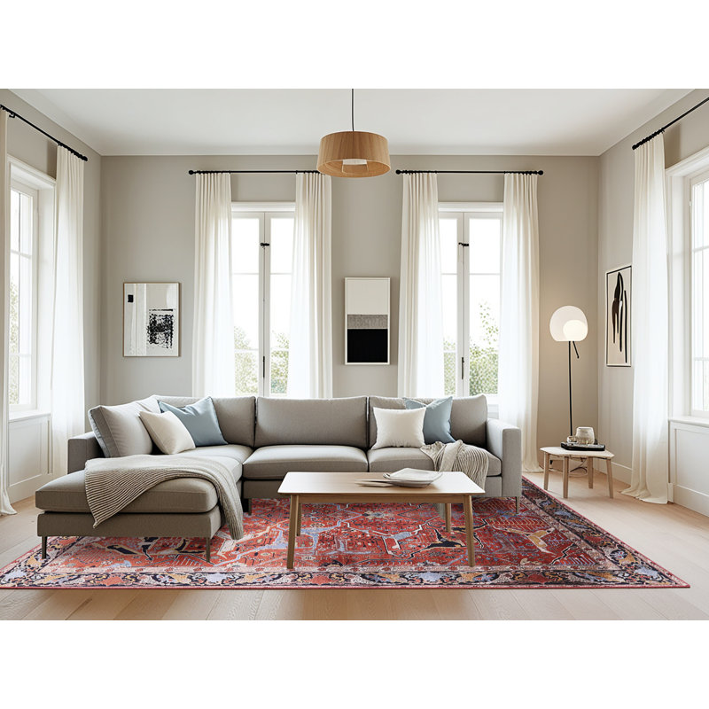 Tapis brun à motif oriental, Rectangle 8 pi x 10 pi
