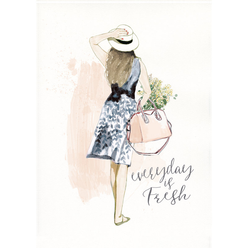 Everyday Is Fresh - Painting Print, 122cm H x 81cm W, Black Floater Framed