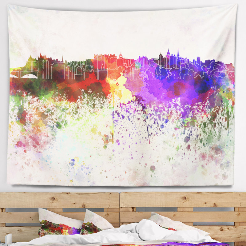 Tapisserie d'édimbourg Cityscape, H 68 po x l 80 po