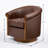 29.5'' W Genuine Leather Upholstered Swivel Barrel Chair-224169272
