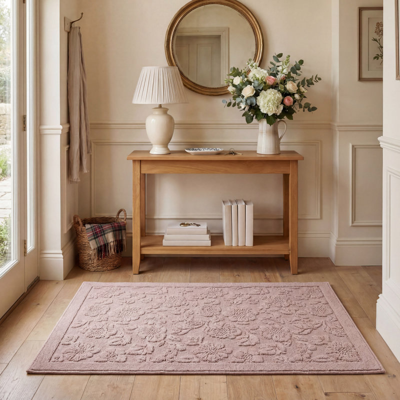 Laura Ashley Rosemoor Hi-Low Tufted Rugs, Rectangle 3' x 5', Pink