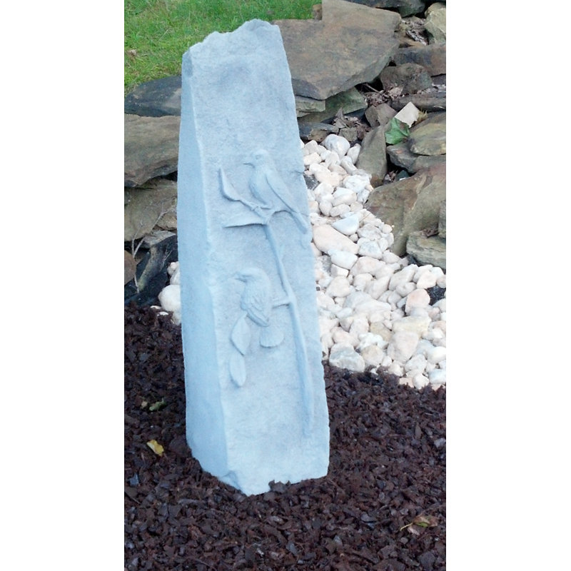 Pierre de jardin obelisk d’oiseau de chanson