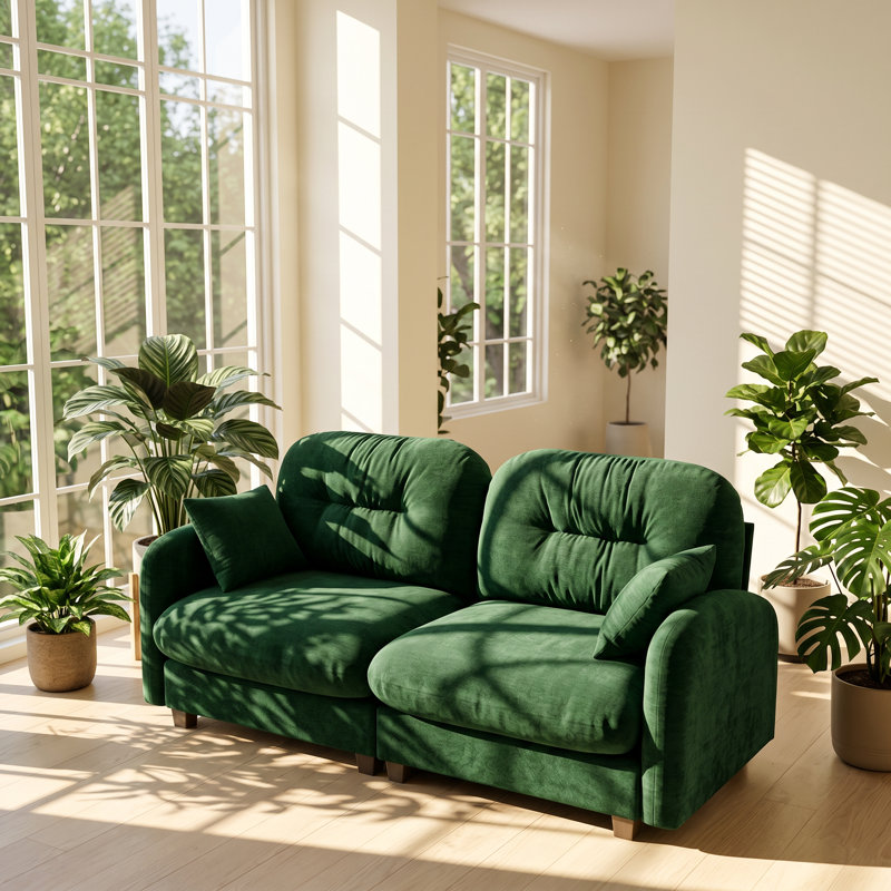Cloud 74" W x 34.2" D x 36.6" H Chenille Modular Sectional Loveseat
