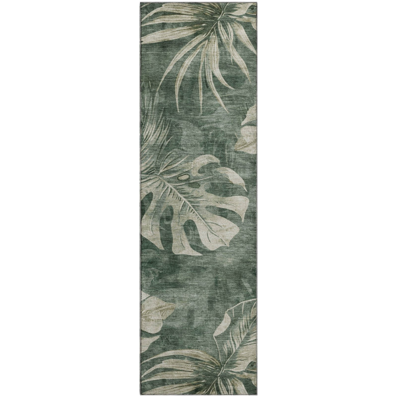 Premium Machine Washable Fairwood AMF1887 Floral Rug, Runner 2'3" x 7'6"