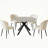 Bourke Round Modern Kitchen Dining Table Set with Dining Chairs-129860352-119048005