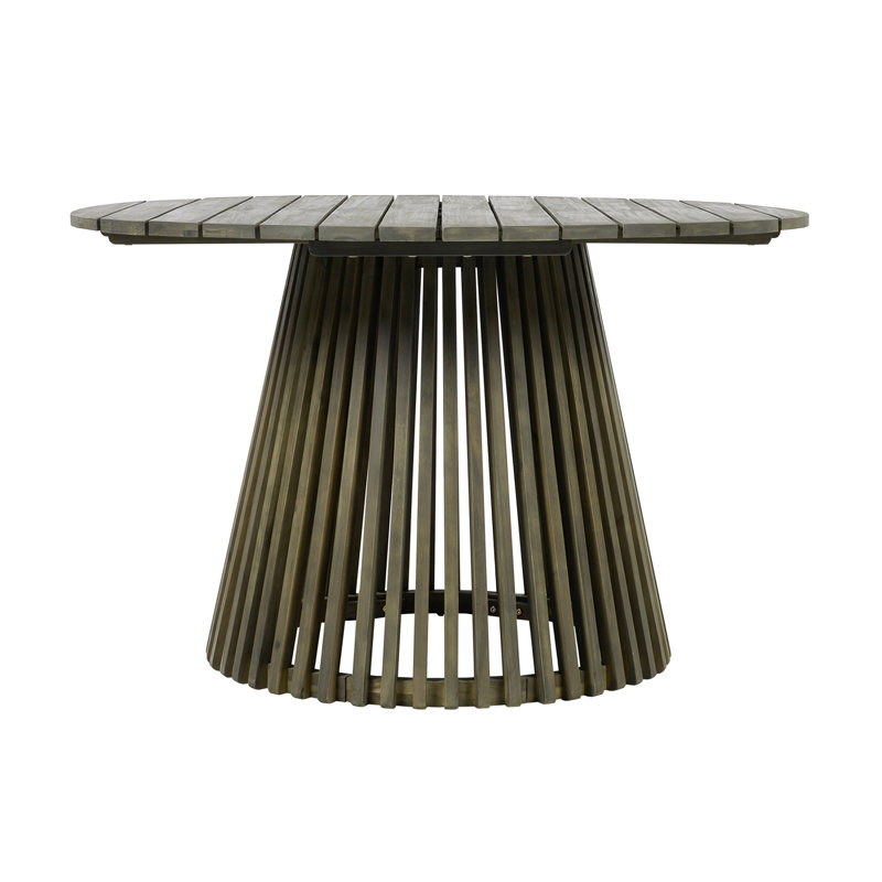 Outdoor Acacia Wood Patio Dining Table, Gray
