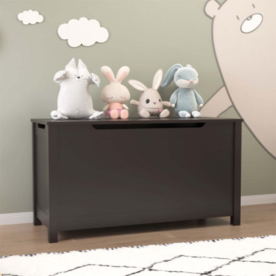 Kids Wooden Toy Box Storage with Safety Hinged Lid, Durable and Spacious for Ages 2+, Perfect for Organizing Toys and Keeping Rooms Tidy.