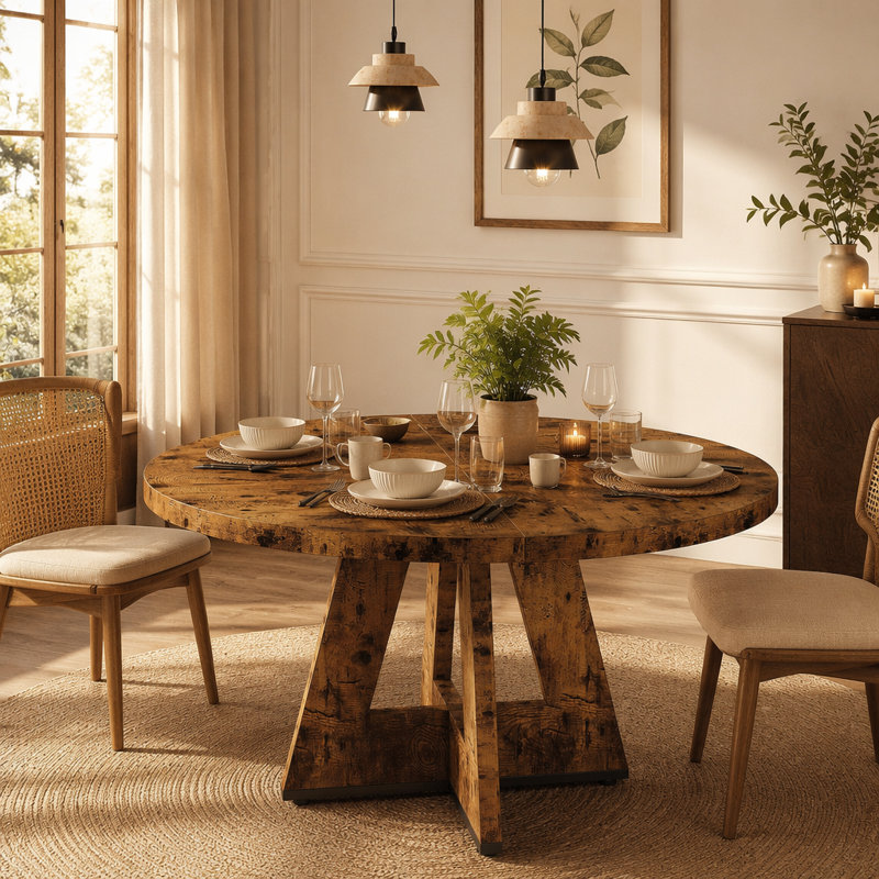 Table de salle à manger, Brun rustique