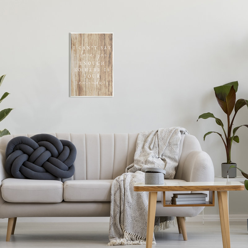 «I Love You Reminder», art mural flottant sur toile par Lil 'Rue, H 19 po x l 13 po x P 0,5 po, Bois