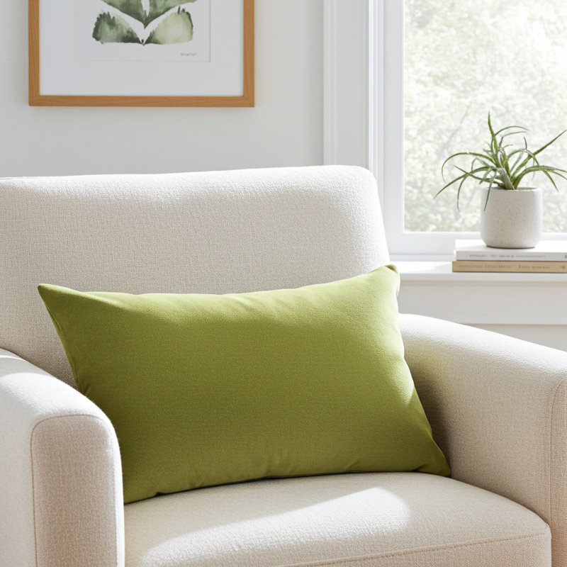 Pistachio Love Cotton Reversible Throw Pillow, Rectangle, 12" H x 25" W, Polyester