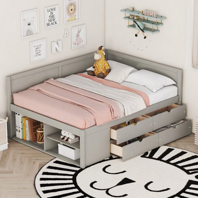 Daybed with Drawers and Shelves