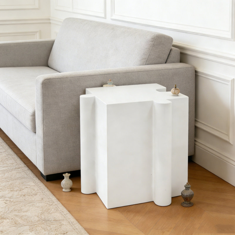 Table d'appoint Art, Blanc