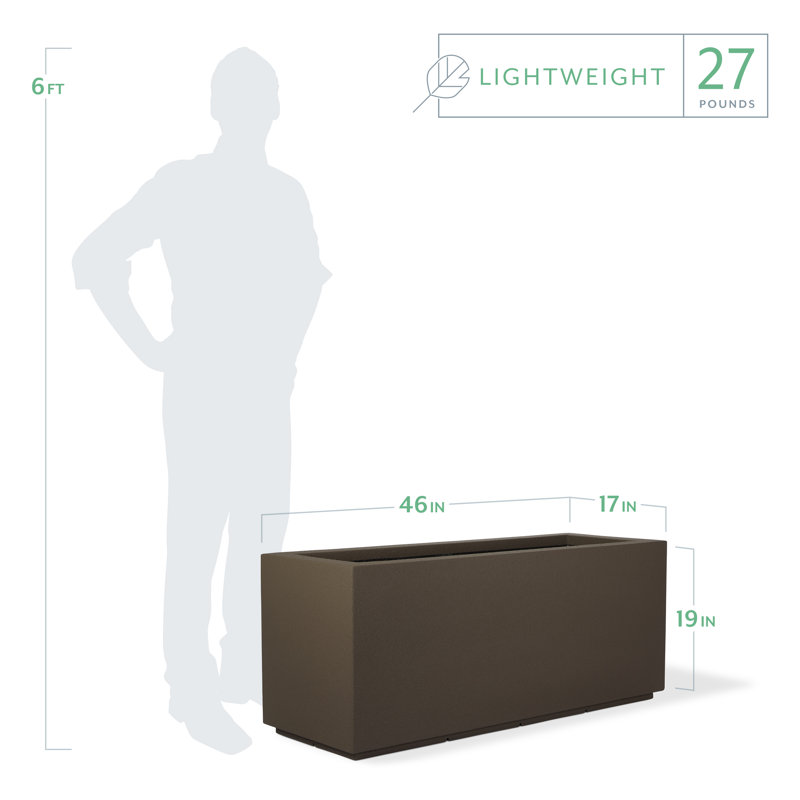 Milan Tall Polymer Box, 19"H x 46"W x 17"D, Chocolate Brown