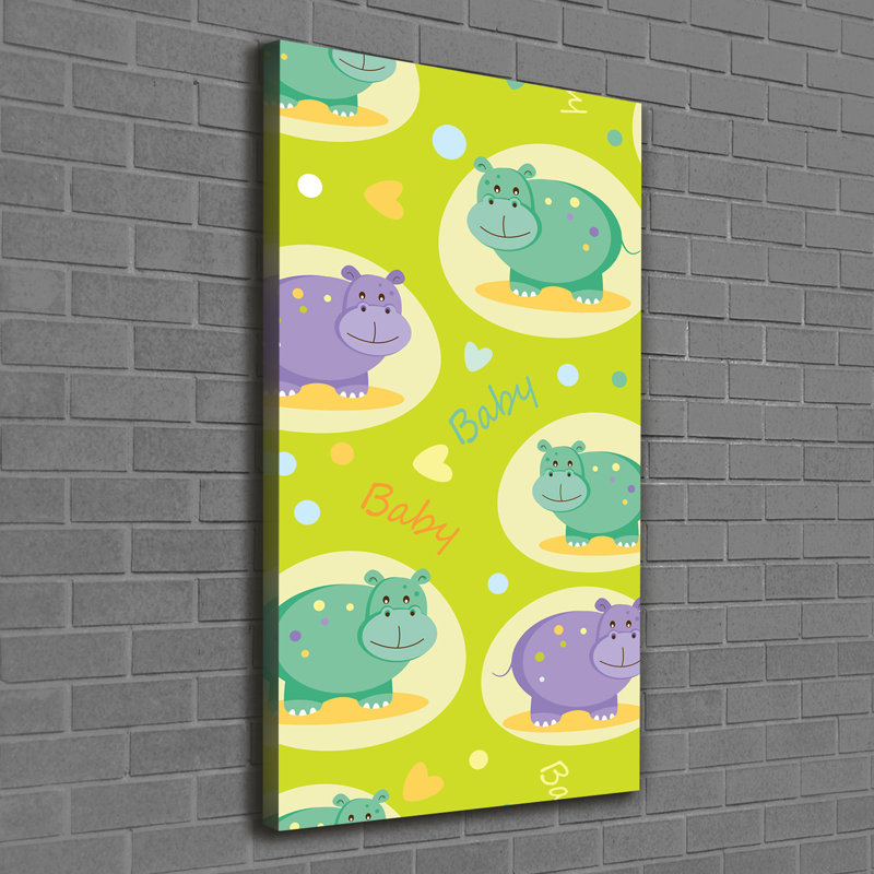 Hippos - Wrapped Canvas Print