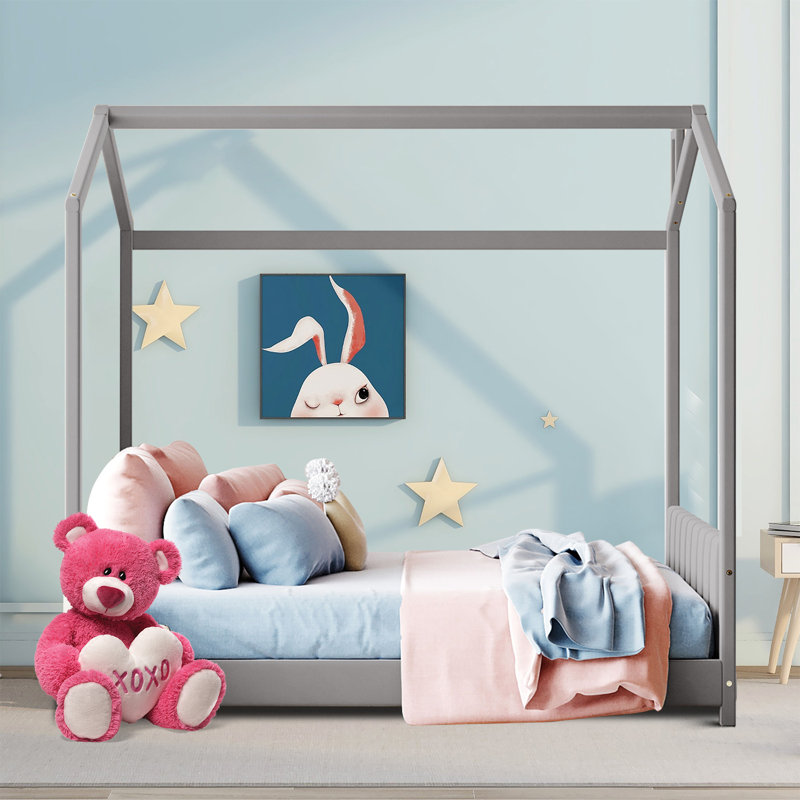 Lit plateforme simple Aretha, Twin, Gris