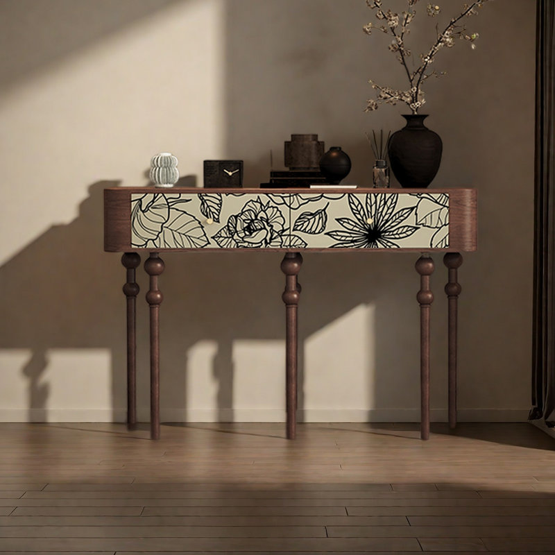 Modern wooden drawer console table