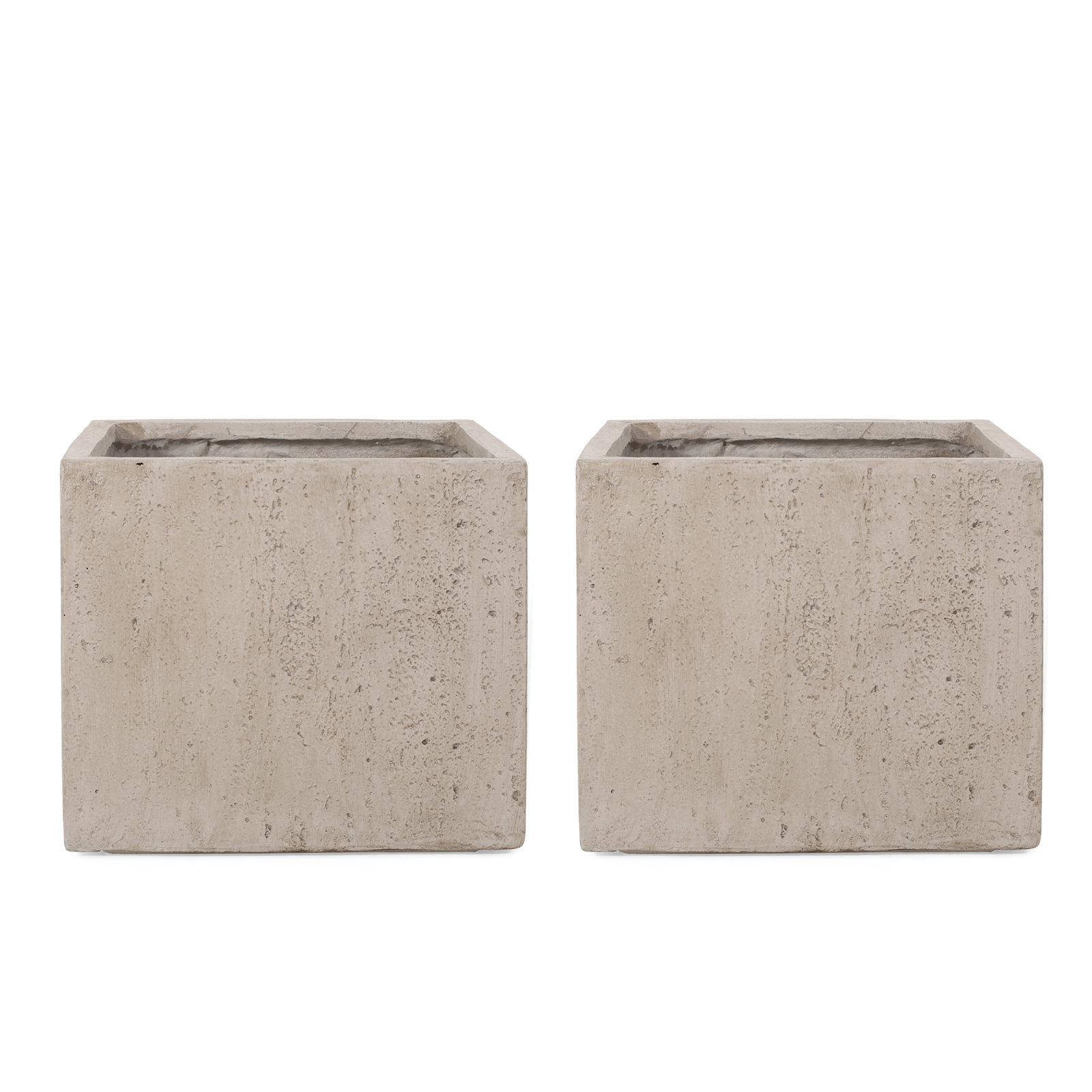 Pot Planter, White, 2, 18.75" H x 21.5" W x 21.5" D