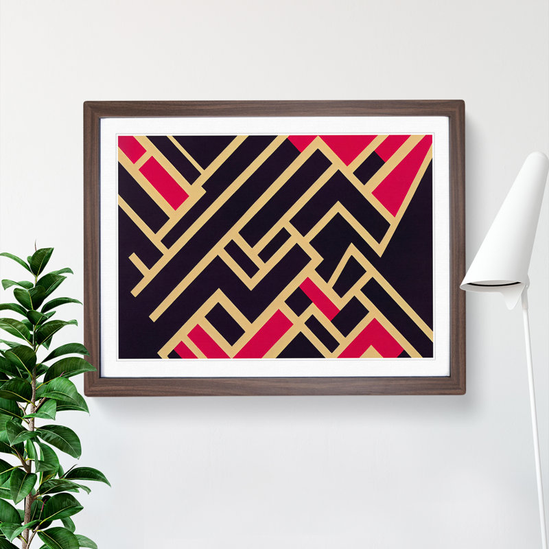 Soulful Abstract Art - Framed Print, 34cm H x 46cm W x 2cm D, Walnut