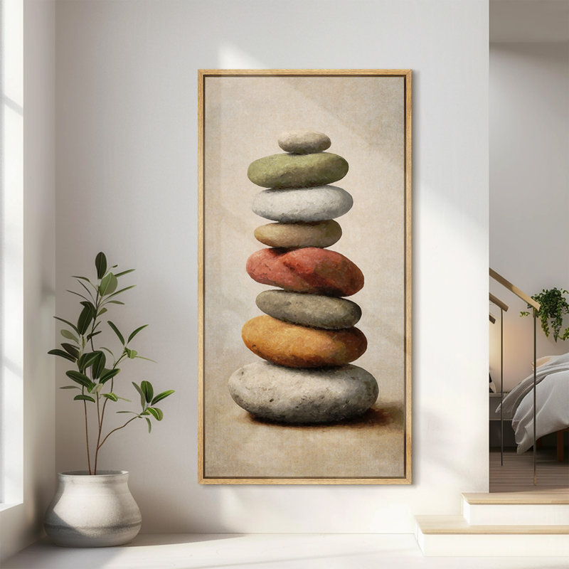 Impression sur toile encadrée, art zen, Naturel, H 60 po x l 30 po