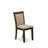 5 Piece Dinette Set for 4 Includes a Round Dining Table with Dropleaf and 4 Light Tan Linen Fabric Parson Dining Room Chairs, Natural Walnut-1003566-1033826-1003560