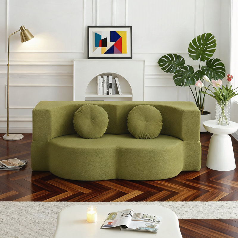 Canapé-lit avec coussin, Vert