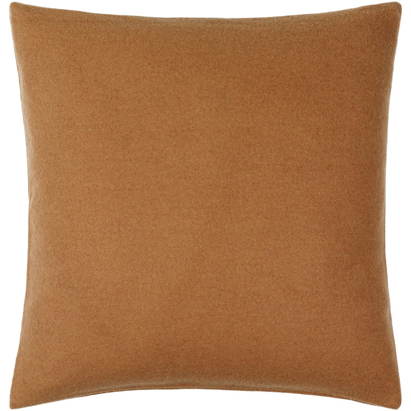 Alcona Wool Blend Throw Pillow, Brown, Polyester/Polyfill, 22" x 22"