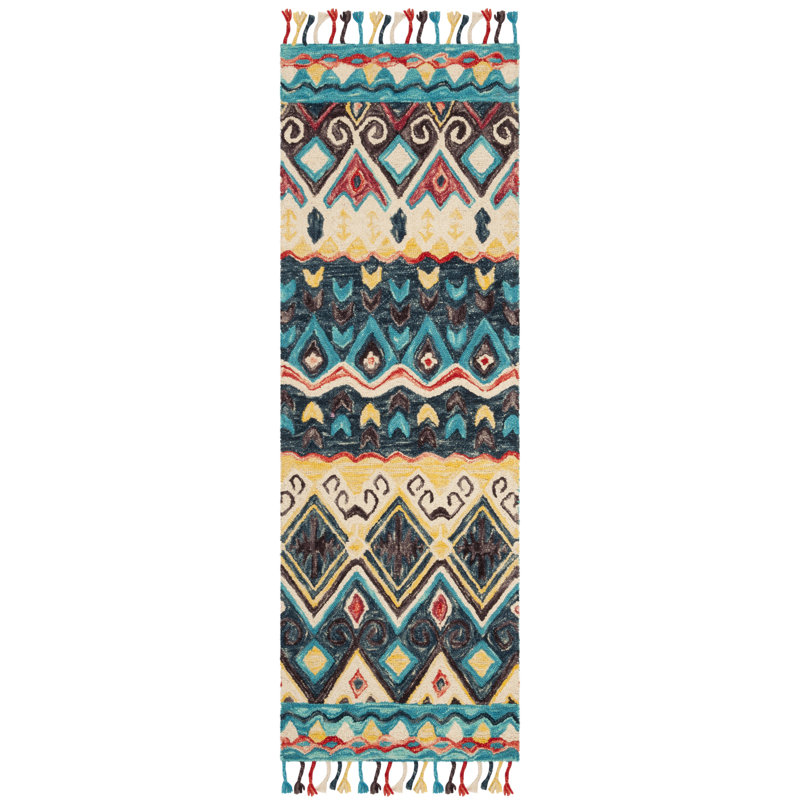 Tapis oriental en laine touffeté à la main Vahakn, Tapis de couloir 2 pi 3 po x 13 pi