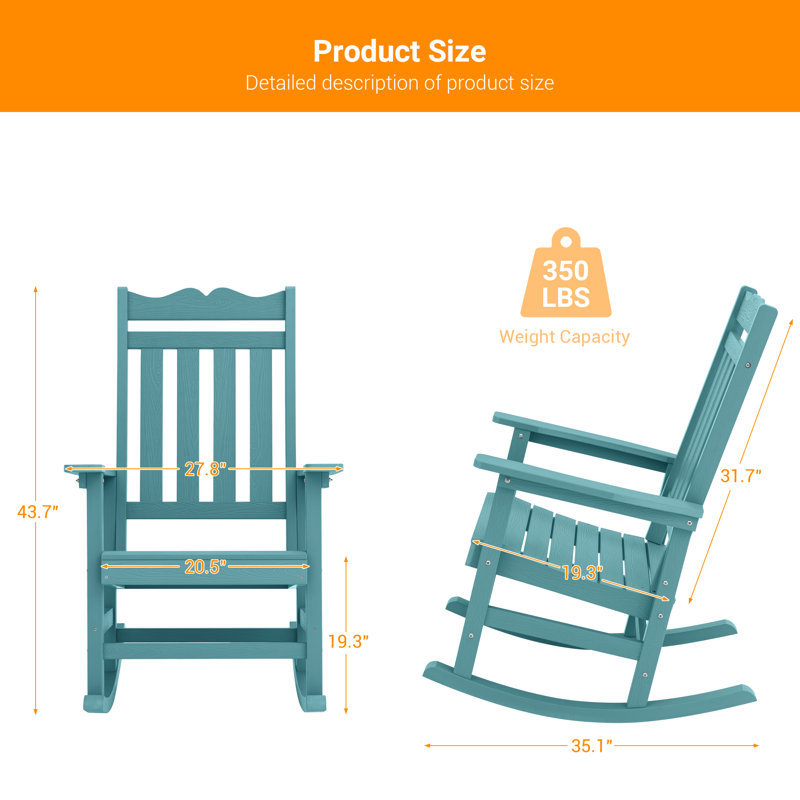 Fauteuil Adirondack 1 pièce Kailan, Bleu lac