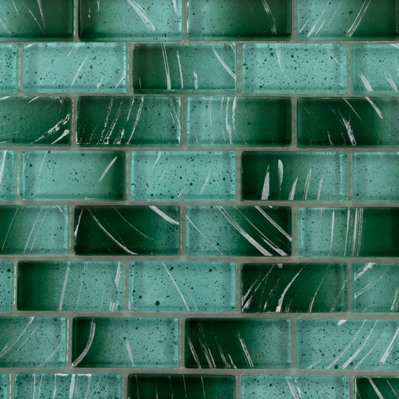 Artista 1" x 2" Glass Tiles, Silver Lagoon