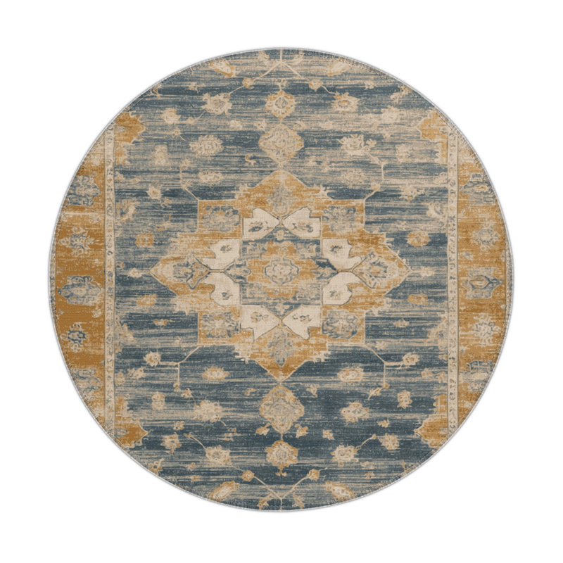 Tapis intérieur et extérieur brun Overdyed, Rond 5 pi
