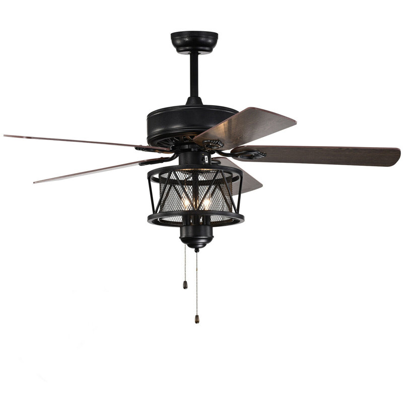 Ventilateur de plafond standard à 5 pales de 50 po avec chaîne de traction et ensemble d'éclairage inclus Edenfield