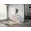 Meuble-lavabo autoportant de 42 po avec lavabo en céramique et armoires de rangement, porte à fermeture douce, armoire combinée