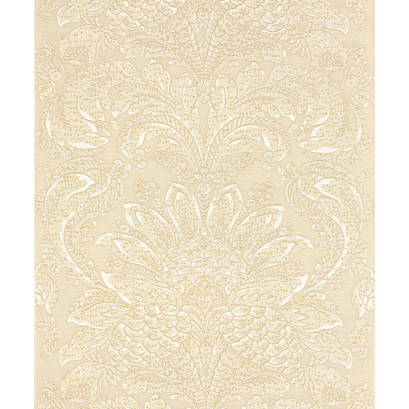 Jardin Carlotta Damask Fabric, Bisque