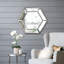 Miroir mural hexagonal 20 po x 18 po avec design contemporain en verre, miroir décoratif pour le salon, l'entrée, la chambre à coucher, vertical ou horizontal-21281895
