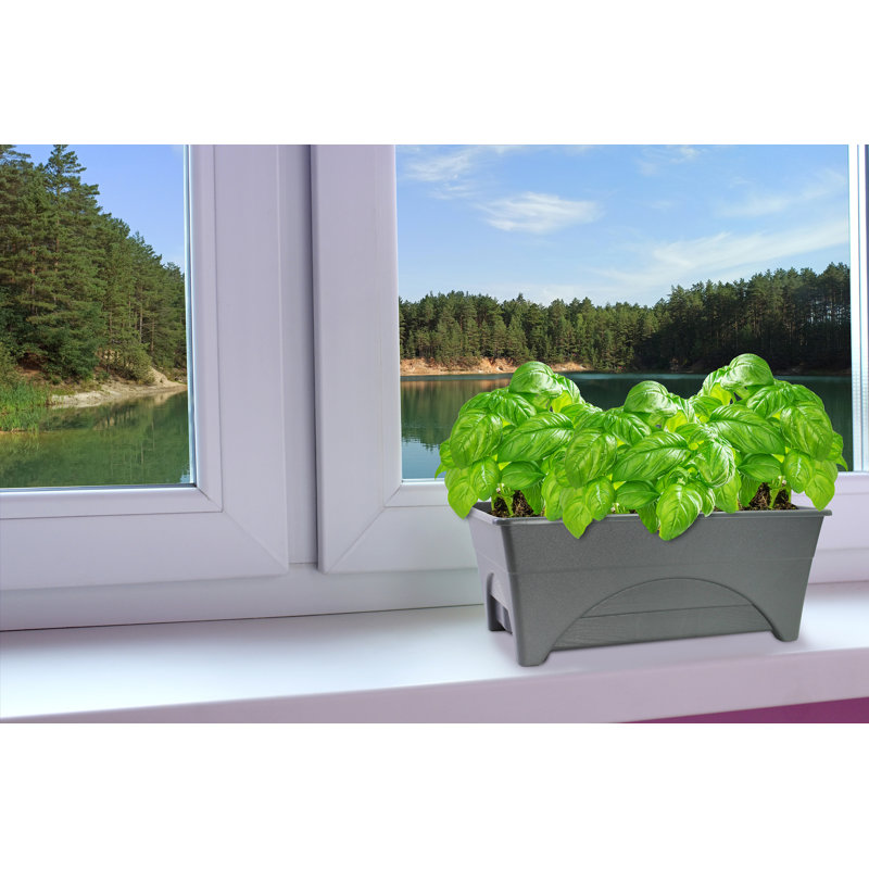 Pot à fleurs surélevé en plastique Fentress, Ardoise