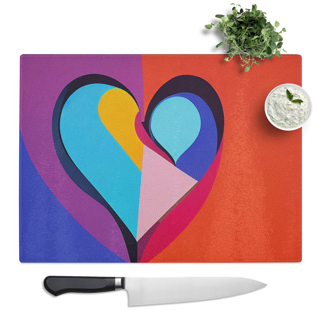 Abstract Art Love Heart Vol.4  Glass Chopping Board