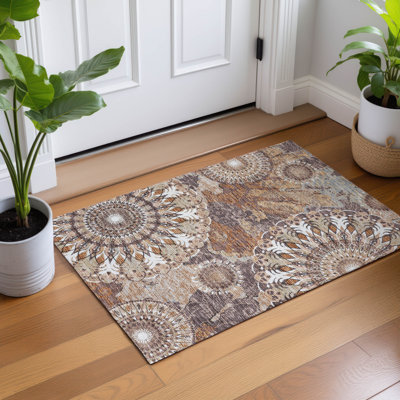 Tapis motif cachemire intérieur / extérieur lavable à la machine ACN2335